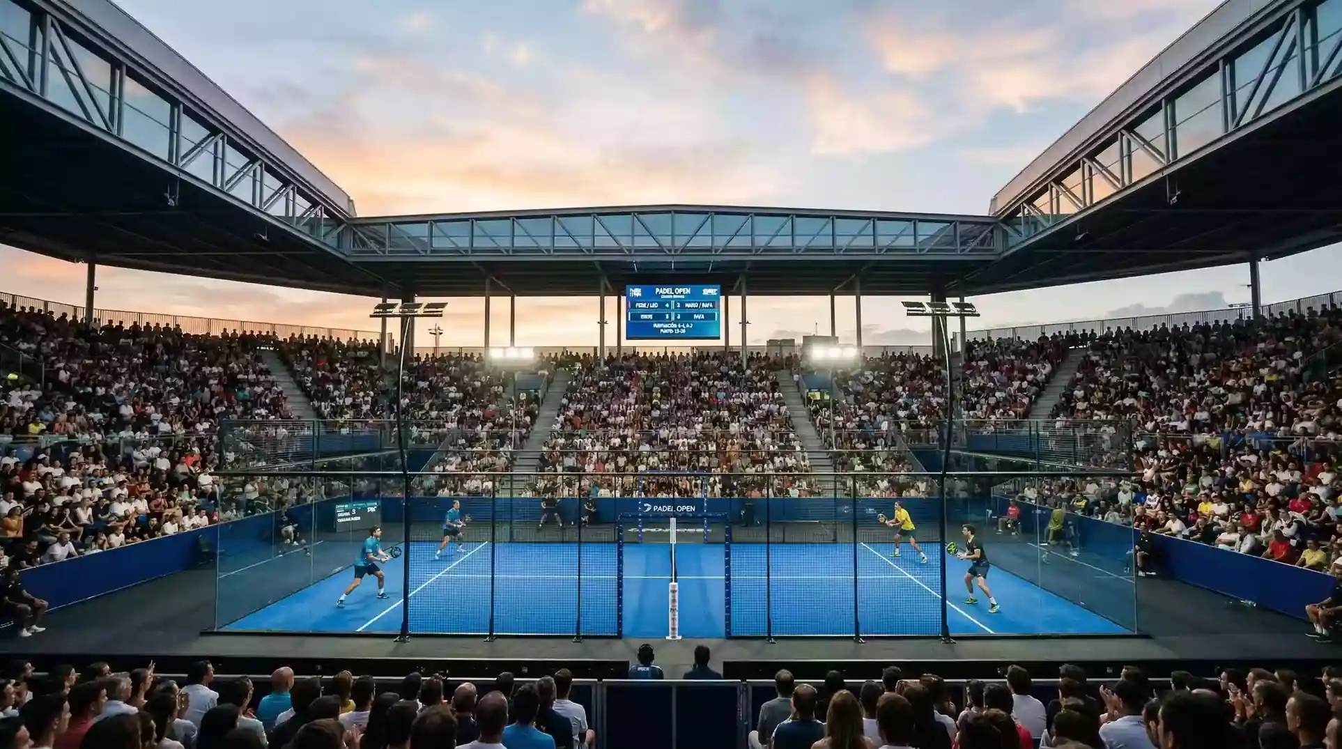 Estadio lleno de público durante un torneo de Premier Padel